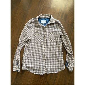 BCBGeneration S plaid checkered lightweight button down collared long sleeve shi